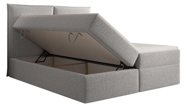SELENO kárpitozott boxspring ágy 120x200 - világosszürke