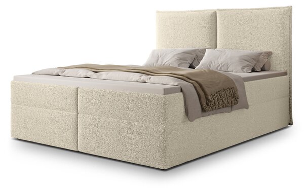 SELENO kárpitozott boxspring ágy 120x200 - krémszínű