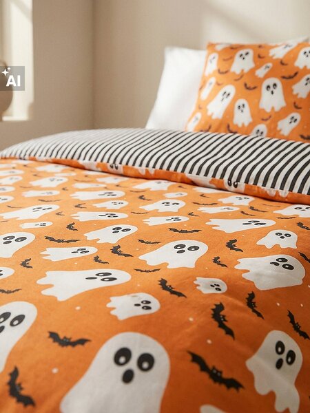 Sinsay - Halloween mintás ágynemű szett - narancs