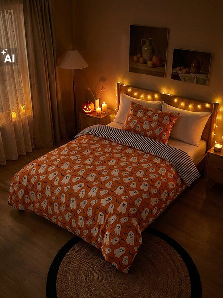 Sinsay - Halloween mintás ágynemű szett - narancs
