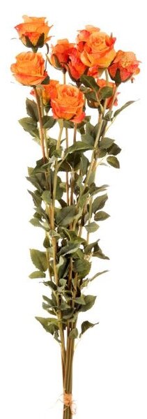 Selyem Rózsa 10 szálas narancs 78 cm
