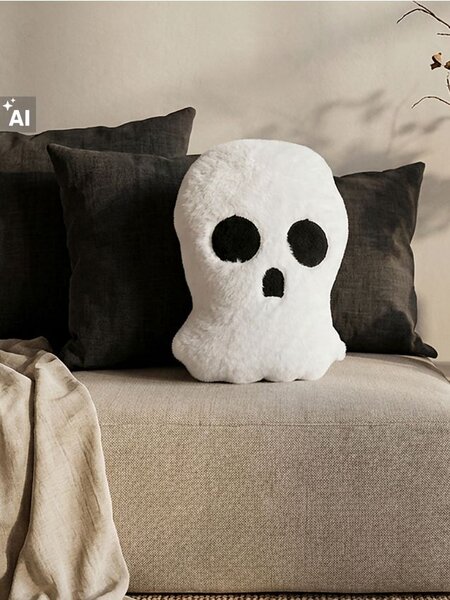 Sinsay - Szellem alakú halloweeni díszpárna - fehér