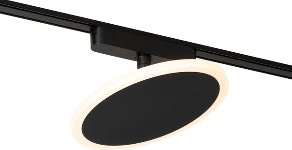 Modern fekete spotlámpa 1 fázisú sínrendszerhez, LED-del - Magnetic Puk