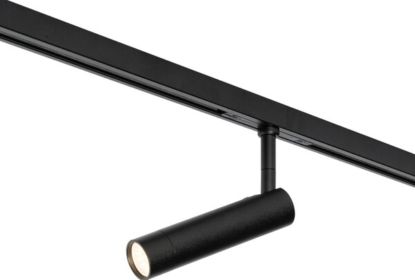 Modern fekete spotlámpa 1 fázisú sínrendszerhez - Slimline Uzzy
