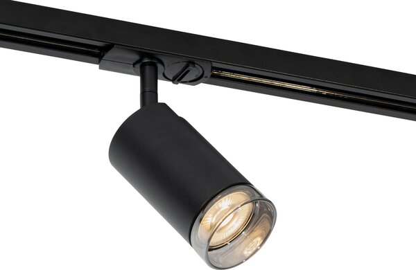 Modern spotlámpa füstös gyűrűvel 1 fázisú sínrendszerhez GU10 50mm - Iconic Jeana