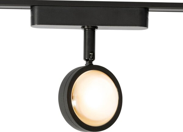 Modern fekete spotlámpa 1 fázisú sínrendszerhez, LED-es, elforgatható és dönthető - Magnetic Lance