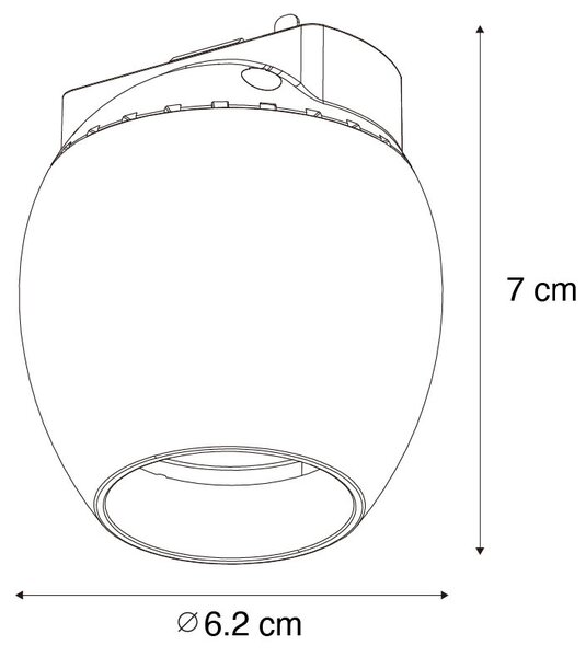 Modern fekete spotlámpa 1 fázisú sínrendszerhez 6W 3000K - Magnetic Zagaye