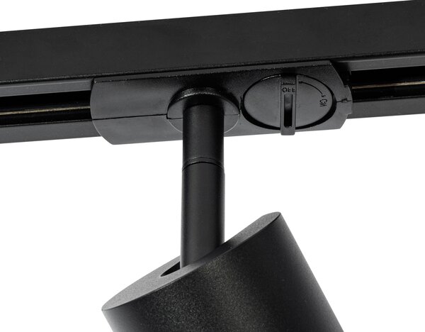 Modern spotlámpa füstös gyűrűvel 1 fázisú sínrendszerhez GU10 50mm - Iconic Jeana