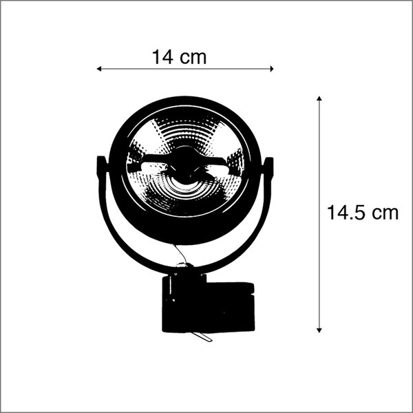 LED 3 fázisú sín spotlámpa fekete 15W 2700K AR111-vel - Expert