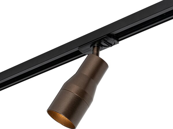 Modern spotlámpa sötét bronz színben, 1 fázisú sínrendszerhez - Iconic Kohua