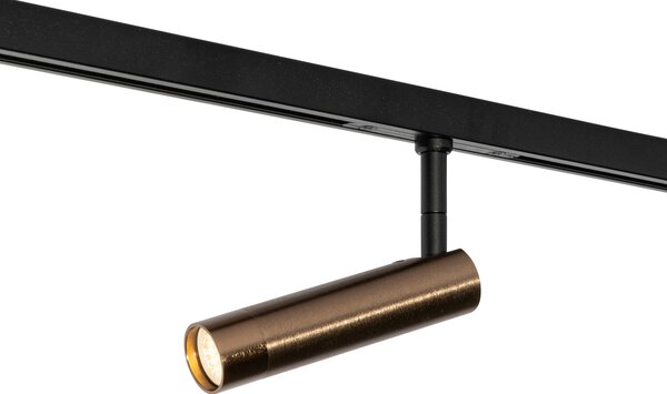 Modern, sötét bronz spotlámpa 1 fázisú sínrendszerhez - Slimline Uzzy