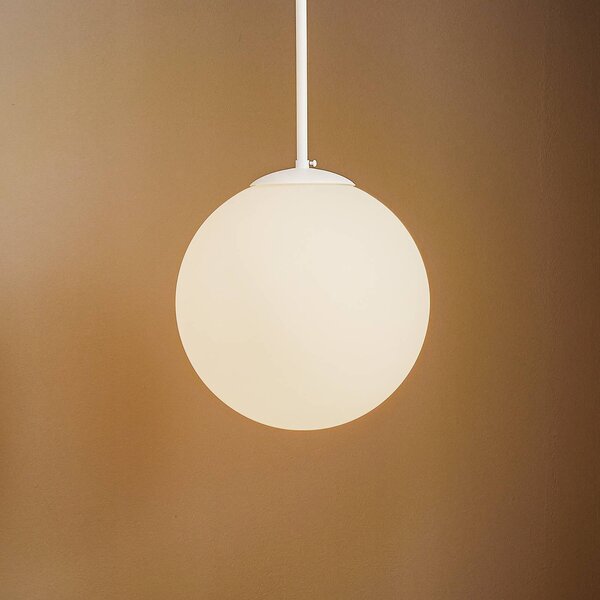 ALDEX Dione függő világítás, 1 izzós, fehér, 30 cm, dimmelhető, Fehér / opál, Nappali / Étkező, Üveg, Modern