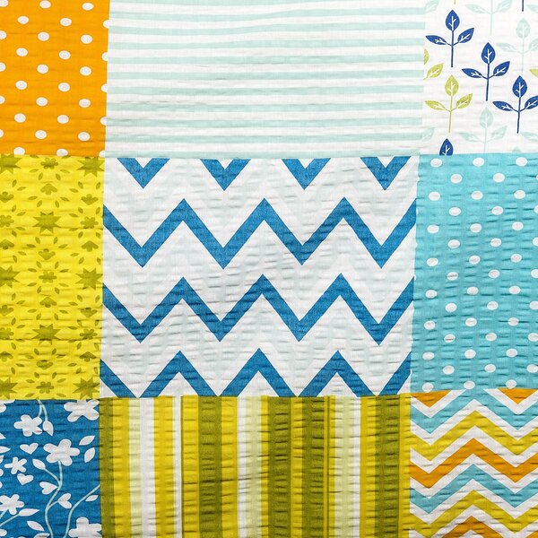 4Home Patchwork blue Krep ágyneműhuzat, 140 x 200 cm, 70 x 90 cm, 140 x 200 cm, 70 x 90 cm