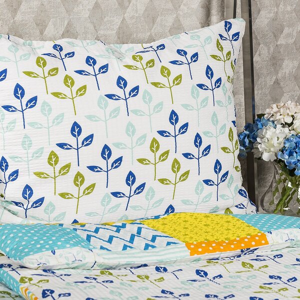 4Home Patchwork blue Krep ágyneműhuzat, 140 x 200 cm, 70 x 90 cm, 140 x 200 cm, 70 x 90 cm