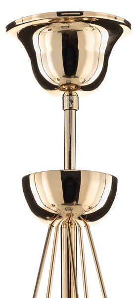 Domiluce Csillár retro, ötkarú, 75 cm, arany, dimmelhető, Sárgaréz / arany, Nappali / Étkező, fém