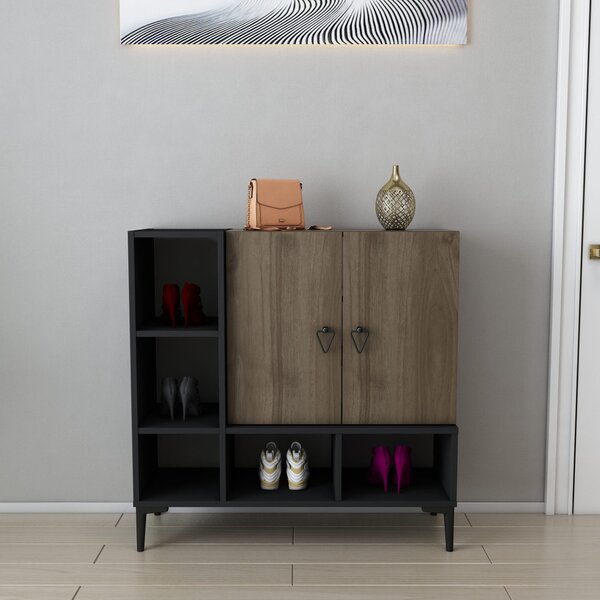 Platin komód, fekete-dió, 100 cm