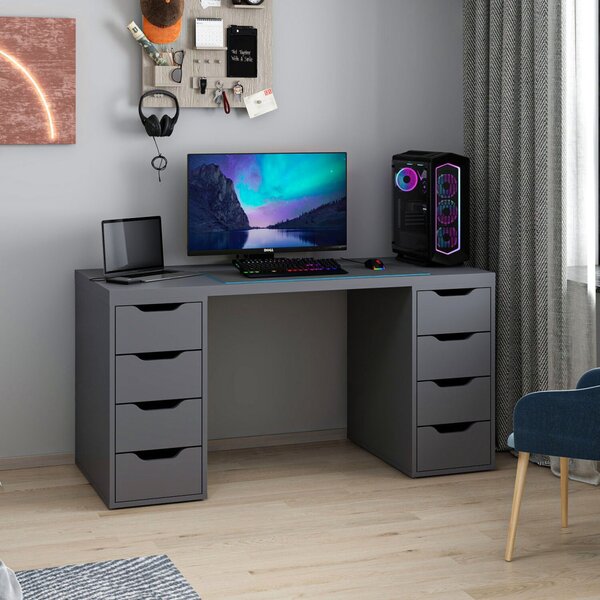 Alen íróasztal, antracit, 150 cm – TR506MNR3865