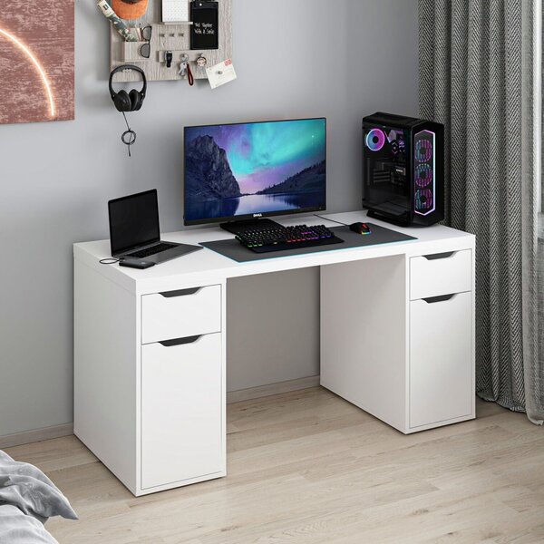 Alen íróasztal, fehér, 150 cm – TR506MNR3862
