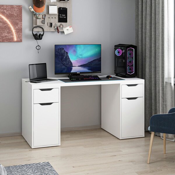 Alen íróasztal, fehér, 150 cm – TR506MNR3862