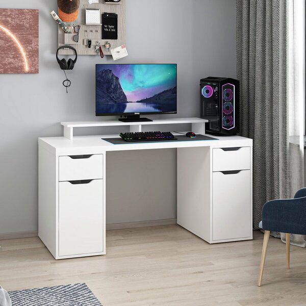Alen íróasztal, fehér, 150 cm – TR506MNR3862