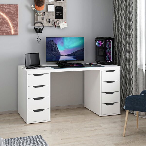 Alen íróasztal, fehér, 150 cm – TR506MNR3866