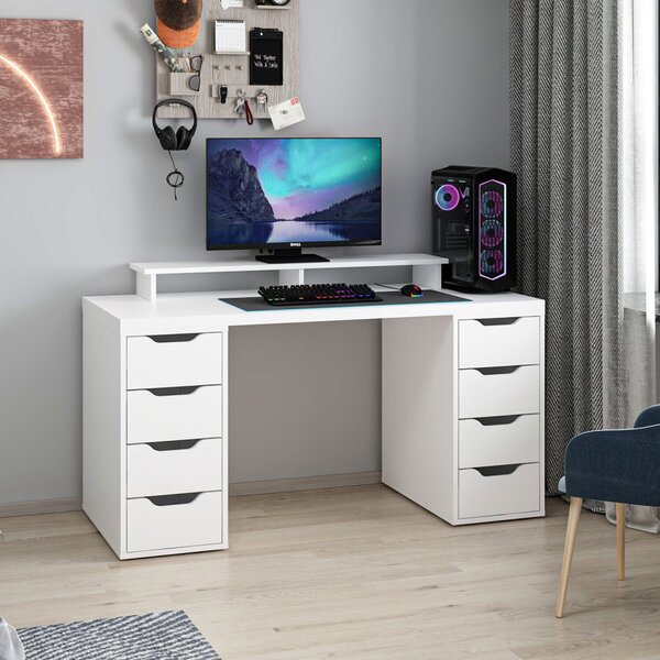 Alen íróasztal, fehér, 150 cm – TR506MNR3866