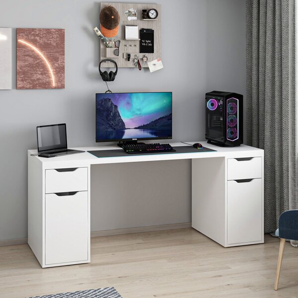 Alen íróasztal, fehér, 180 cm – TR506MNR3868