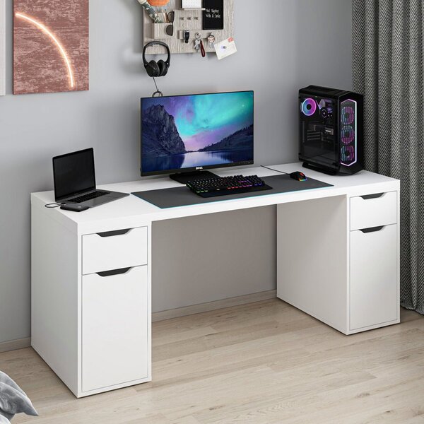 Alen íróasztal, fehér, 180 cm – TR506MNR3868
