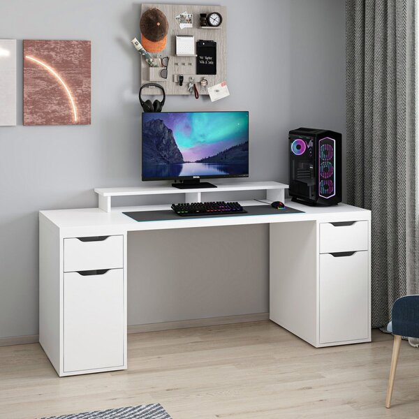 Alen íróasztal, fehér, 180 cm – TR506MNR3868