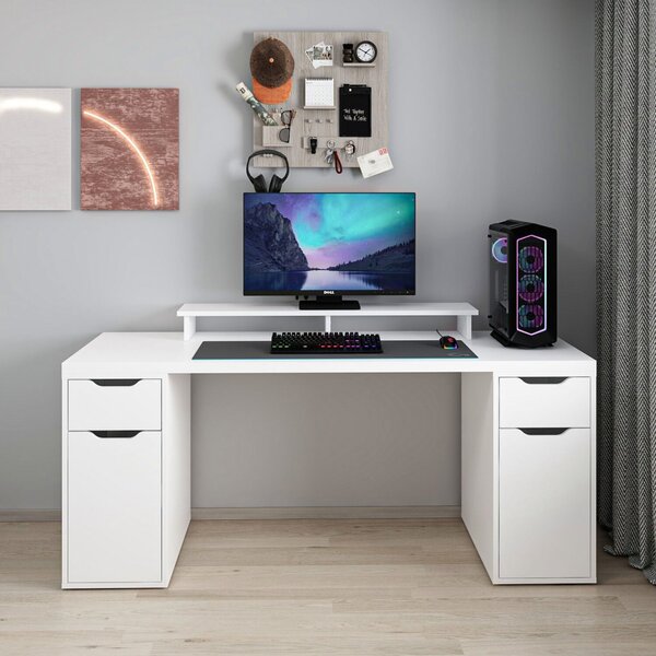Alen íróasztal, fehér, 180 cm – TR506MNR3868