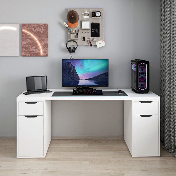 Alen íróasztal, fehér, 180 cm – TR506MNR3868