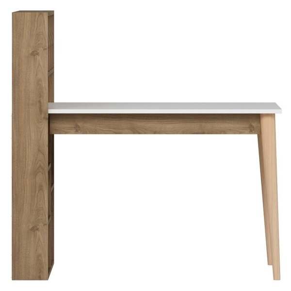 Calvia íróasztal, fehér-dió, 120 cm