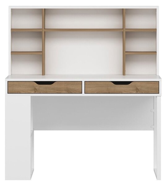 Mila íróasztal, fehér-dió, 120 cm
