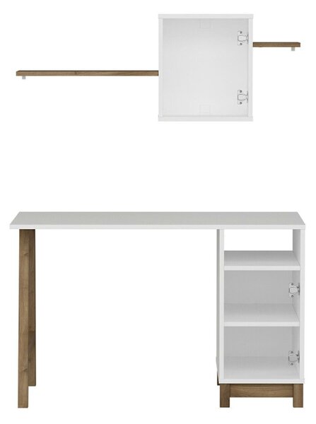 Venaro íróasztal, fehér-dió, 120 cm