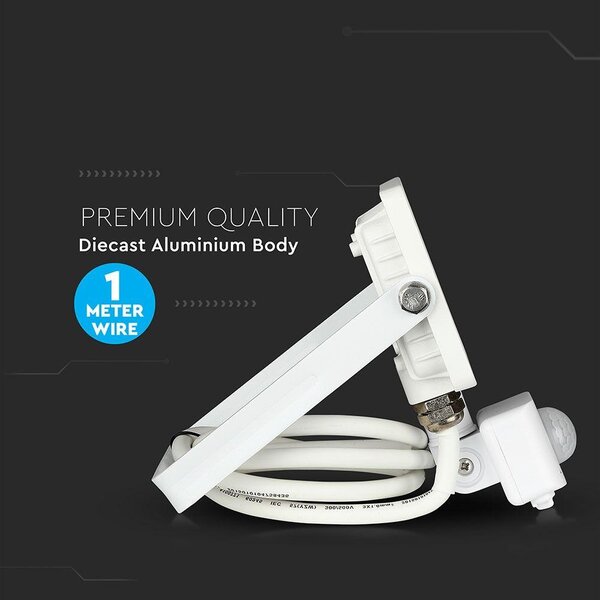 V-TAC mozgásérzékelős LED reflektor 30W meleg fehér Samsung chip - SKU 457