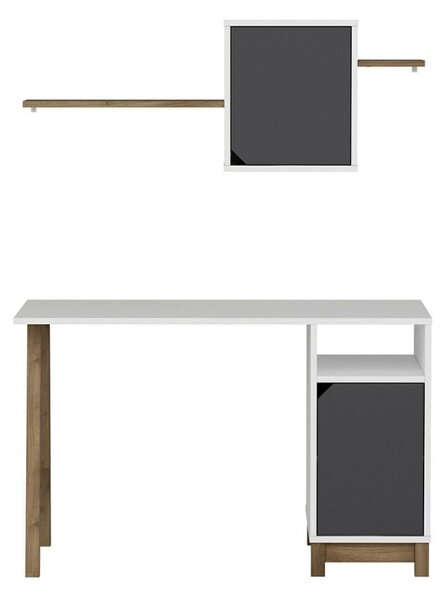 Venaro íróasztal, fehér-dió, 120 cm