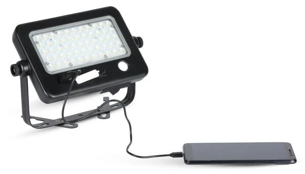 V-TAC napelemes mozgásérzékelős LED reflektor 10W természetes fehér 110 Lm/W - SKU 8674