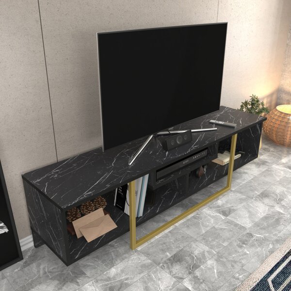 Asal TV-állvány, fekete-arany, 150 cm