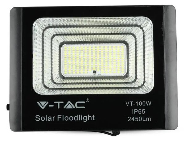V-TAC napelemes LED reflektor 35W természetes fehér 15000 mAh, fekete házzal - SKU 8576