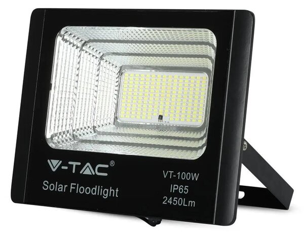V-TAC napelemes LED reflektor 35W természetes fehér 15000 mAh, fekete házzal - SKU 8576