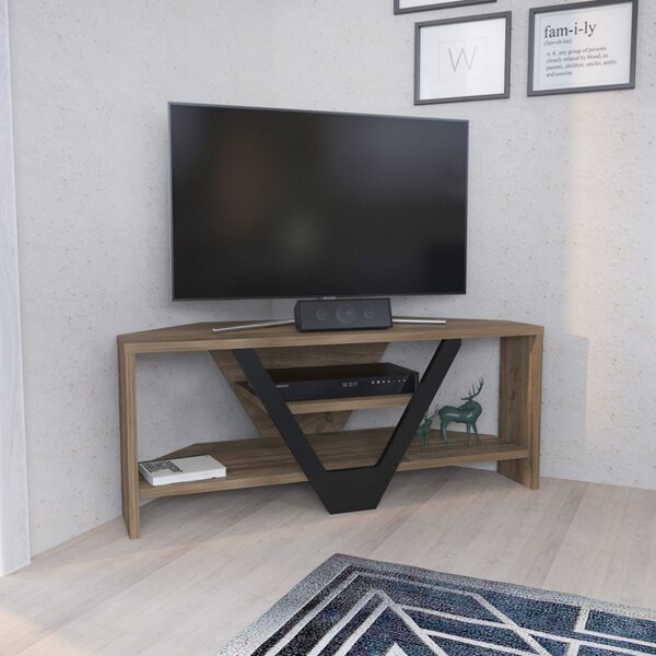 Karin TV-állvány, dió-fekete, 90 cm