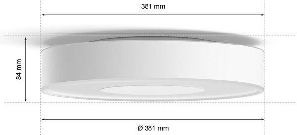 Philips Hue Infuse LED mennyezeti világítás, dimmelhető fényerő, 38,1 cm, fehér,, Fehér / opál, Nappali / Étkező, fém, Modern