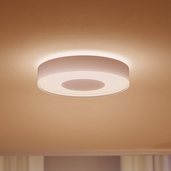 Philips Hue Infuse LED mennyezeti világítás, dimmelhető fényerő, 38,1 cm, fehér,, Fehér / opál, Nappali / Étkező, fém, Modern