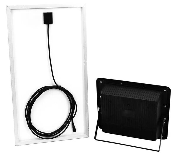 V-TAC napelemes LED reflektor 40W természetes fehér 20000 mAh, fekete házzal - SKU 8577