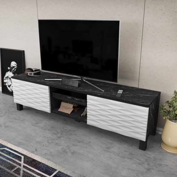 Lukas TV-állvány, fekete-fehér, 150 cm