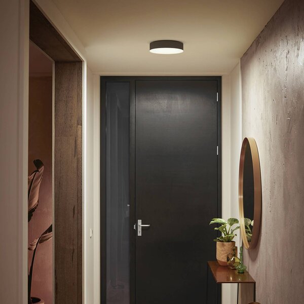 Philips Hue Enrave LED mennyezeti lámpa 26.1cm fekete, dimmelhető, Fekete, Nappali / Étkező, fém, Modern