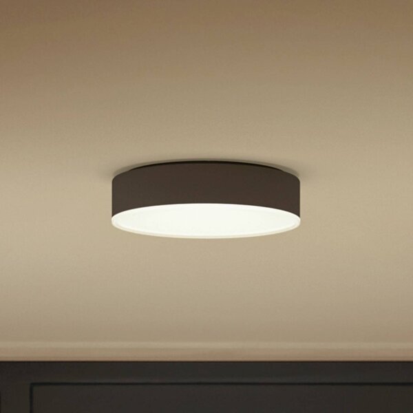 Philips Hue Enrave LED mennyezeti lámpa 26.1cm fekete, dimmelhető, Fekete, Nappali / Étkező, fém, Modern