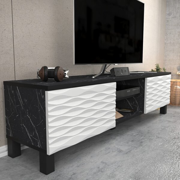 Lukas TV-állvány, fekete-fehér, 150 cm