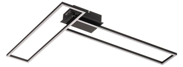 Briloner Frame LED mennyezeti lámpa, távirányítóval, fekete, dimmelhető, Fekete, Nappali / Étkező, fém, Modern