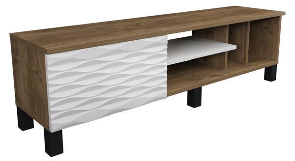 Olyo TV-állvány, dió-fehér, 140 cm